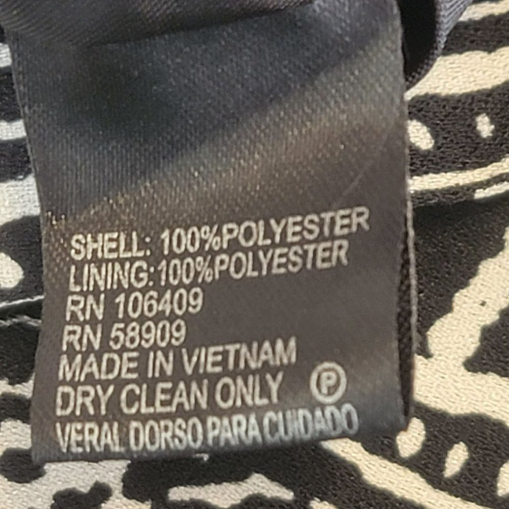 Preston & York Women's 16 Dress, Black & White Striped w/Geometric Print EUC - Picture 6 of 10